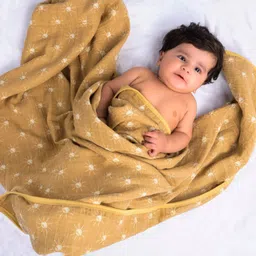 Theoni 100%  Cotton Muslin Snuggle Balnket-Santorini Sun-picture-13
