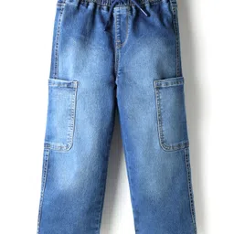 kookie kids india Kookie Kids Denim Woven Full Length Washed Jeans - Navy Blue-picture-27