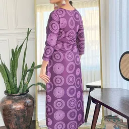 VS MALL Women Printed Regular Thread Work Kurta with Trousers & With Dupatta image 3