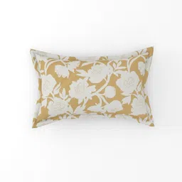 Bromwick Beige Floral Printed Cotton 250 TC Flat Double Bedsheet With 2 Pillow Covers image 3