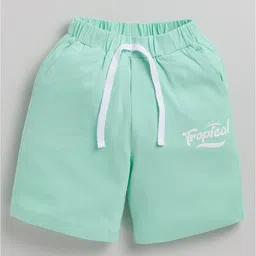 Little Ninja Cotton Half Sleeves Tropical Theme Printed Coordinating Tee & Shorts Set - Green image 5