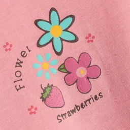 Tango Single Jersey Knit Half Sleeves Frock with Floral Print - Pink image 4