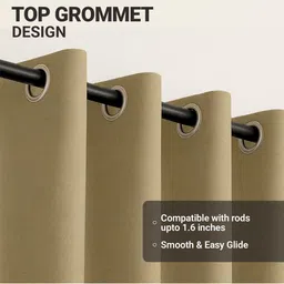 Deco Window Yellow Set of 2 Black Out Door Curtain image 2