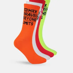 HRX by Hrithik Roshan Men Pack Of 4 Patterned Above Ankle Length Gym Socks-picture-32