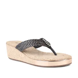Inc.5 Women's Black Thong Wedges image 2