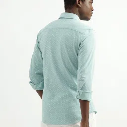 united colors of benetton Cotton Blend Printed Spread Collar Mens Shirts image 2