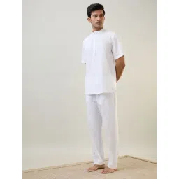 SleepZ by Raymond White Cotton Comfort Fit Nightwear Set image 3
