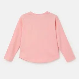 United Colors of Benetton Kids Peach Embellished Full Sleeves T-Shirt image 2