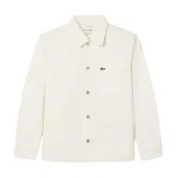 Lacoste White Heavy Cotton Denim Overshirt image 3