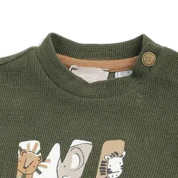 Chicco Boys Olive Regular Fit Printed Clothing Set image 5