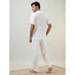 SleepZ by Raymond White Cotton Comfort Fit Nightwear Set image 2