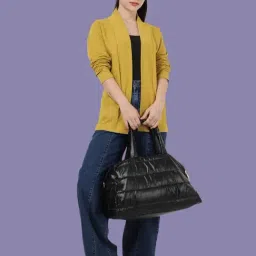 Kryptic Black and Rust Yellow Cotton Solid Open Front Shrug with Pockets, Pack of 2 image 5