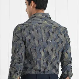 Rare Rabbit Black Regular Fit Geometric Shirt image 2