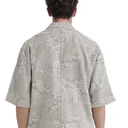 Rare Rabbit Grey Boxy Fit Jacquard Shirt image 2