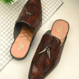 Hitz Luxure Men's Brown Mule Shoes-picture-19