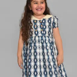 MiArcus Kids Blue Printed Dress-image-82