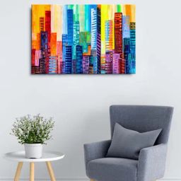 999store Multicolor Beautiful Building Art Framed Canvas Painting-picture-25