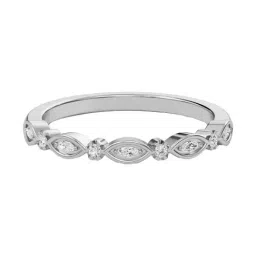 SHINE ETERNAL Lab Grown Diamond 14k (585) White Gold Alternating Round & Marq Band for Women-picture-37