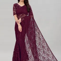 Satrani Purple Saree With Unstitched Blouse Piece-image-62