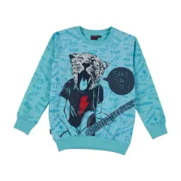 Gini & Jony Kids Blue Cotton Printed Sweatshirt-picture-29