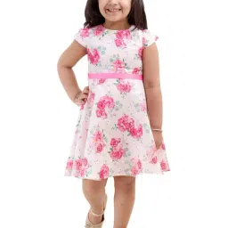KidsDew Kids White Floral Print Dress-image-65