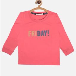 Octave Kids Pink Cotton Printed Full Sleeves T-Shirt-picture-18