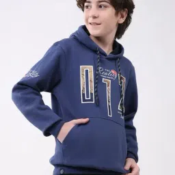Monte Carlo Boys Blue Printed Hooded Sweatshirt image 3