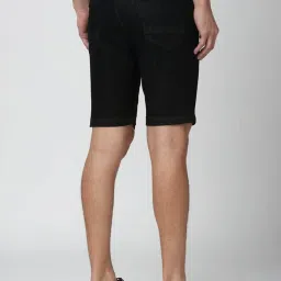 Peter England Black Regular Fit Denim Shorts image 2