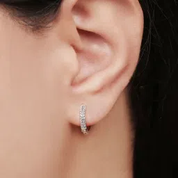 Zavya Limitless Charm Cubic Zirconia Rhodium Plated 925 Sterling Silver Earrings image 2