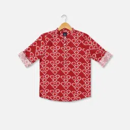 Allen Solly Junior Red Cotton Printed Full Sleeves Shirt-picture-32