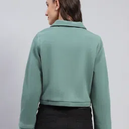 Rock.it by Monte Carlo Women Solid Regular Fit Collared Neck Full Sleeve Jacket With Zipper Closure image 2