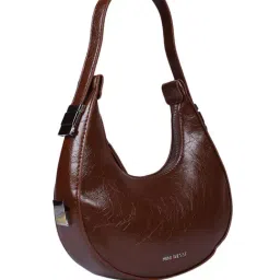 MINI WESST Brown Hobo Handbag image 3