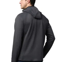 Slowave Dark Grey Regular Fit Hooded Jacket image 2