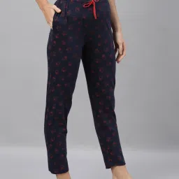 Kryptic Navy & Pink Printed Pure Cotton Elasticated Waist Band Regular Fit Pyjamas - Pack of 2 image 2