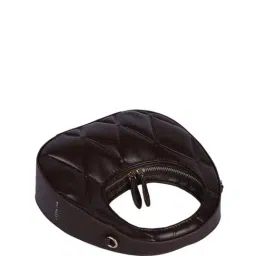 MINI WESST Brown Quilted Hobo Handbag image 4