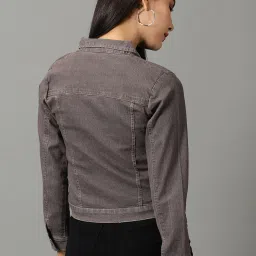 showoffff SHOWOFF Grey Regular Fit Denim Jacket image 2