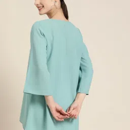 Qurvii Blue Embellished Top image 2