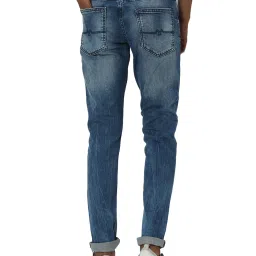 Mufti Blue Skinny Fit Heavily Washed Jeans image 2