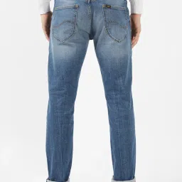 Lee Travis Blue Slim Fit Heavily Washed Distressed Jeans image 2
