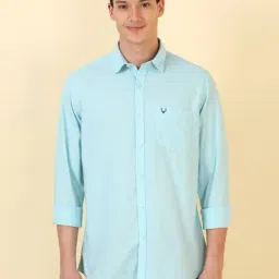 Allen Solly Blue Cotton Custom Fit Shirt-picture-19
