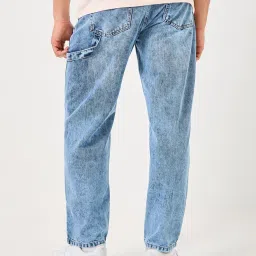 Styli Light Blue Relaxed Fit Heavily Washed Jeans image 2