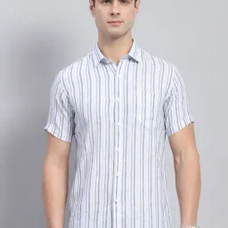 Monte Carlo Purple Linen Regular Fit Striped Shirt-picture-39