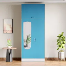 Godrej Interio Slimline Milky Blue Alloy Steel 2 Door Almirah (1 Year Warranty) image 2