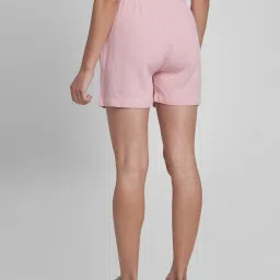 Spykar Pink Mid Rise Shorts image 2