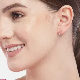 Zavya Single Curl 92.5 Sterling Silver Rhodium-Plated Hoop image 2