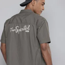 Aeropostale Pure Cotton Opaque Cuban Collar Back Typography Printed Casual Shirt-picture-19