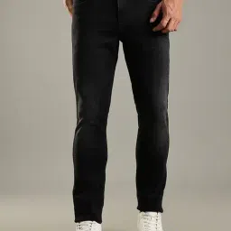 Tommy Hilfiger Black Cotton Regular Fit Jeans-image-93