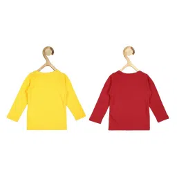 Allen Solly Junior Yellow & Red Plaid Full Sleeves T-Shirt (Pack Of 2) image 2