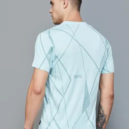 BOSSINI Blue Cotton Regular Fit Printed T-Shirt image 2