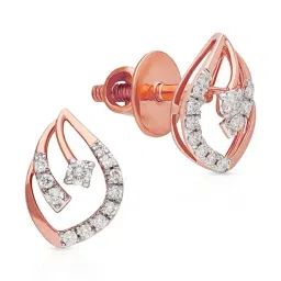 Malabar Gold and Diamonds 18k IGI Certified Diamond Rose Gold Stud Earrings for Women-picture-37